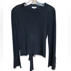 SOH Cashmere & Silk Cut Out Back Grommet Bell Sleeve Top Sz Medium